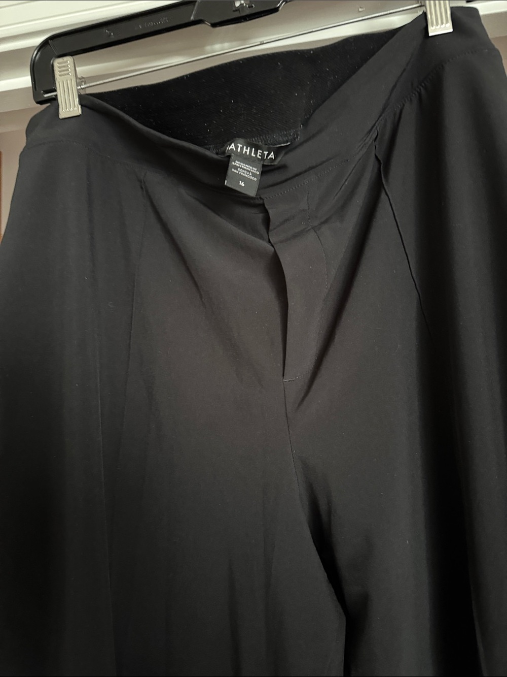Athleta Black straight Leg Pull-On Pants slit at bottom